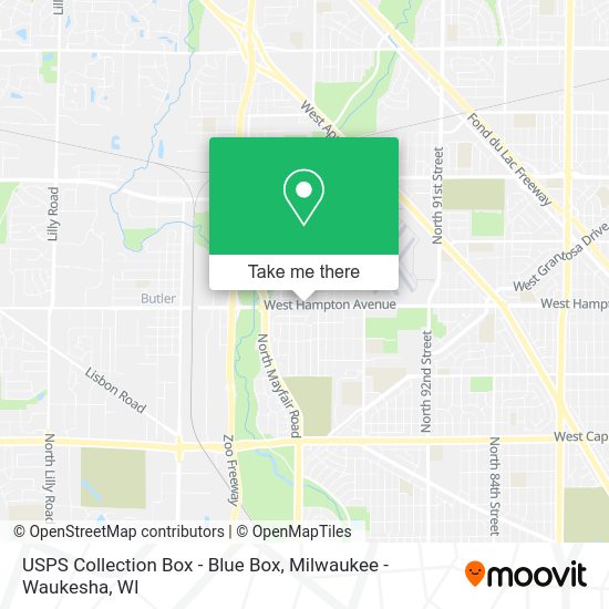 USPS Collection Box - Blue Box map