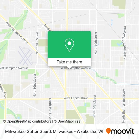 Mapa de Milwaukee Gutter Guard