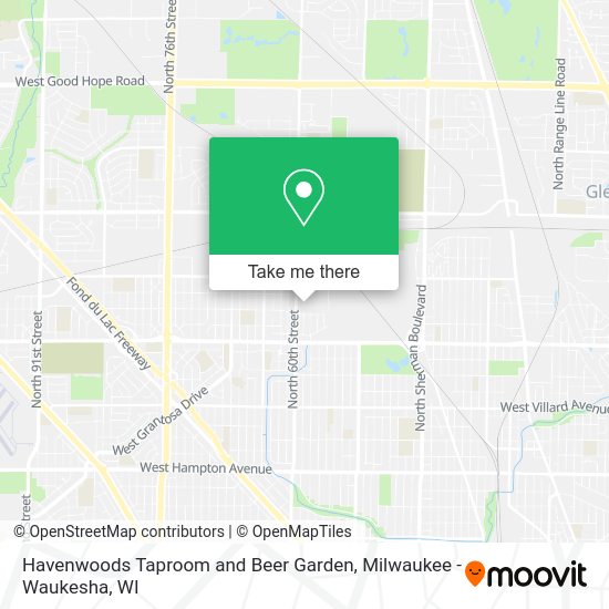 Havenwoods Taproom and Beer Garden map