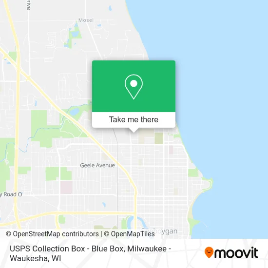Mapa de USPS Collection Box - Blue Box