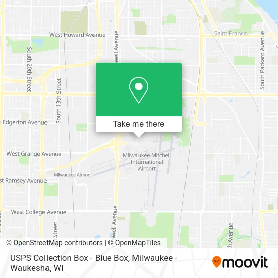 Mapa de USPS Collection Box - Blue Box