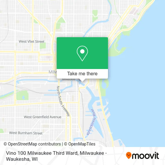 Vino 100 Milwaukee Third Ward map