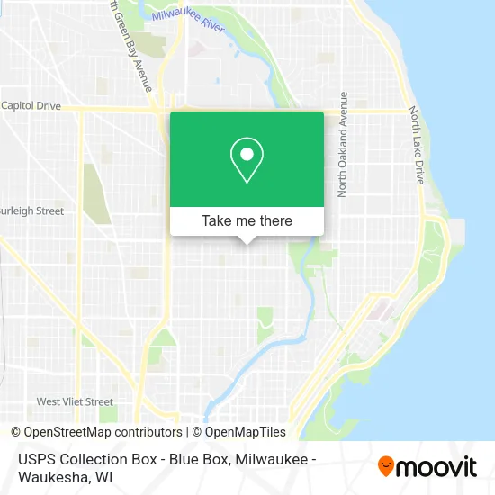 Mapa de USPS Collection Box - Blue Box