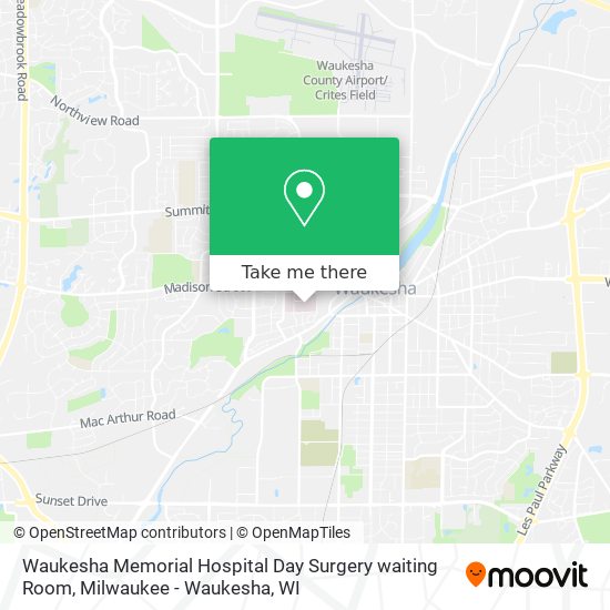 How to get to Waukesha Memorial Hospital Day Surgery waiting Room by bus?