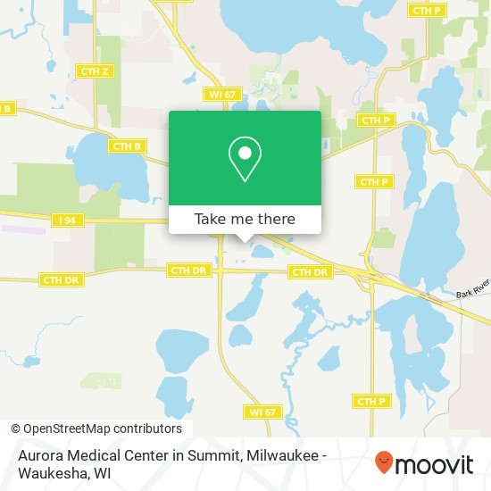 Aurora Medical Center in Summit map