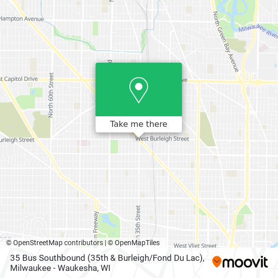 35 Bus Southbound (35th & Burleigh / Fond Du Lac) map