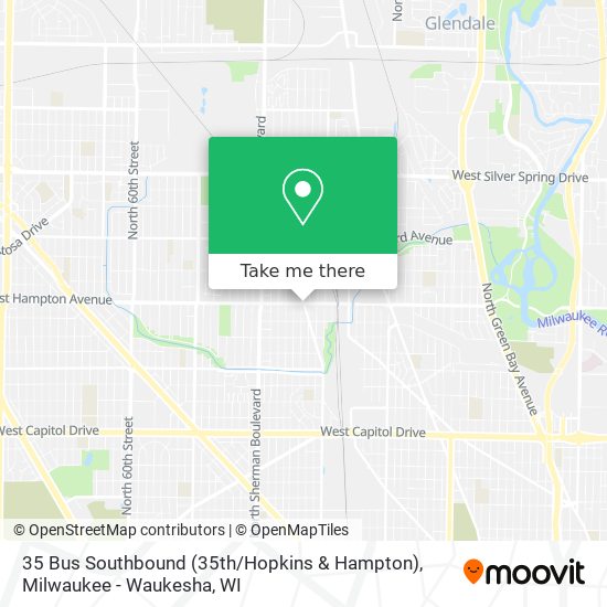 Mapa de 35 Bus Southbound (35th / Hopkins & Hampton)