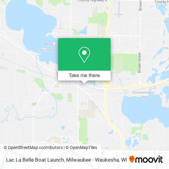 Lac La Belle Boat Launch map