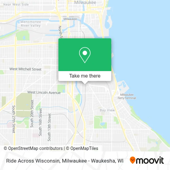 Ride Across Wisconsin map