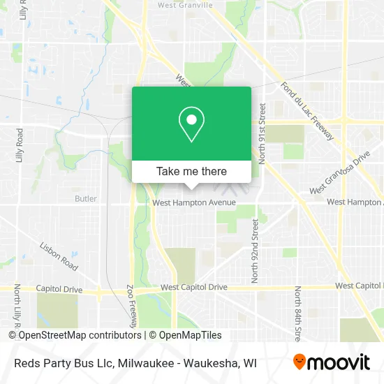 Reds Party Bus Llc map