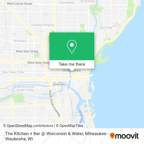The Kitchen + Bar @ Wisconsin & Water map