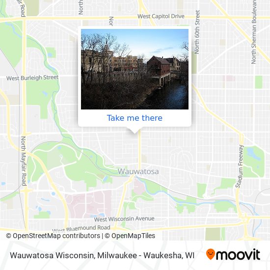Mapa de Wauwatosa Wisconsin