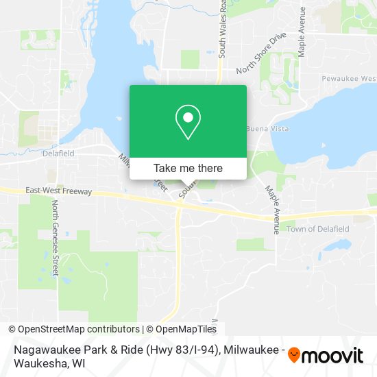 Mapa de Nagawaukee Park & Ride (Hwy 83 / I-94)