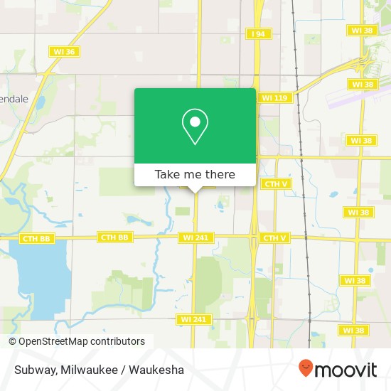 Mapa de Subway, 6701 S 27th St Franklin, WI 53132