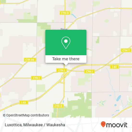 Mapa de Luxottica, 4798 S Moorland Rd New Berlin, WI 53151
