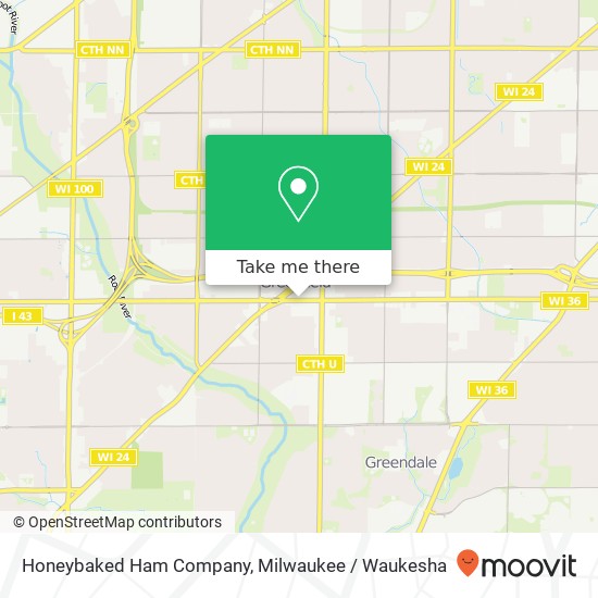 Mapa de Honeybaked Ham Company, 7860 W Layton Ave Milwaukee, WI 53220