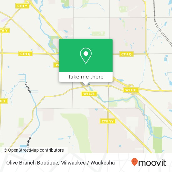 Mapa de Olive Branch Boutique, N88W16598 Main St Menomonee Falls, WI 53051