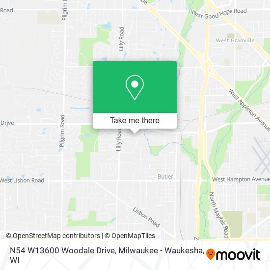 N54 W13600 Woodale Drive map