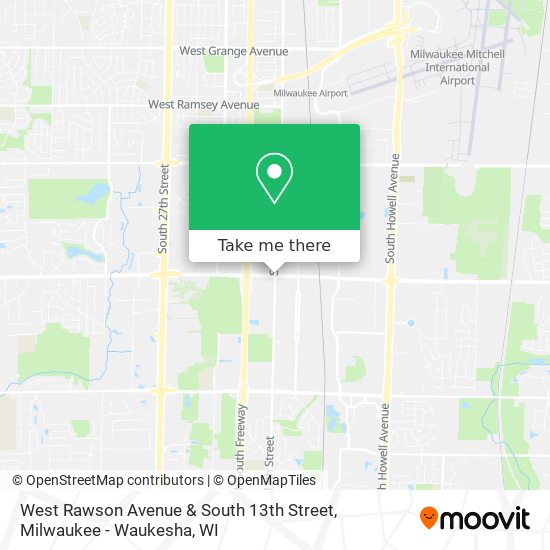 West Rawson Avenue & South 13th Street map