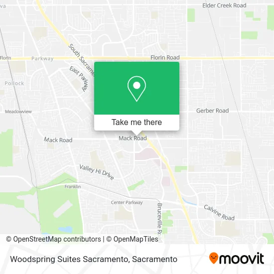 Woodspring Suites Sacramento map