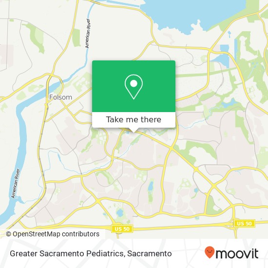 Greater Sacramento Pediatrics map