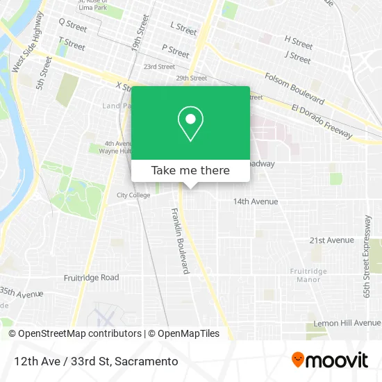 12th Ave / 33rd St map