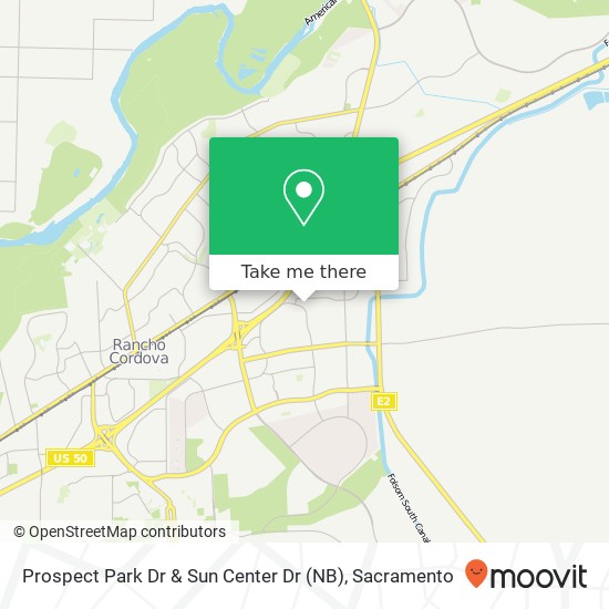 Prospect Park Dr & Sun Center Dr (NB) map