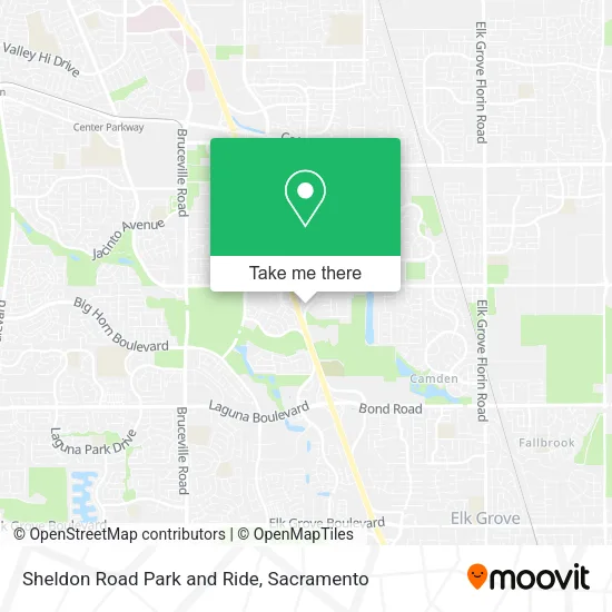 Sheldon Road Park and Ride map