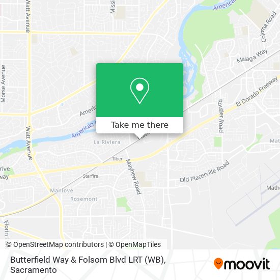 Butterfield Way & Folsom Blvd LRT (WB) map