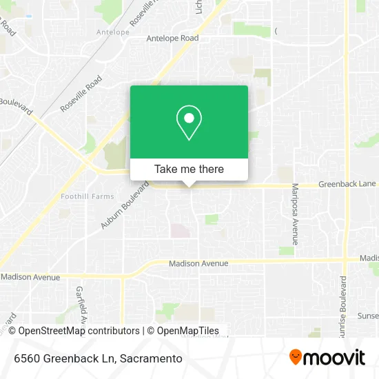 Mapa de 6560 Greenback Ln