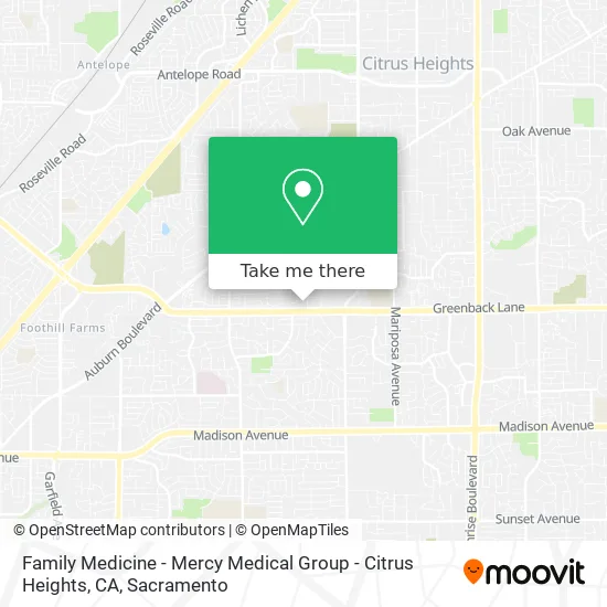 Mapa de Family Medicine - Mercy Medical Group - Citrus Heights, CA