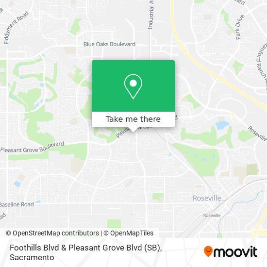 Foothills Blvd & Pleasant Grove Blvd (SB) map