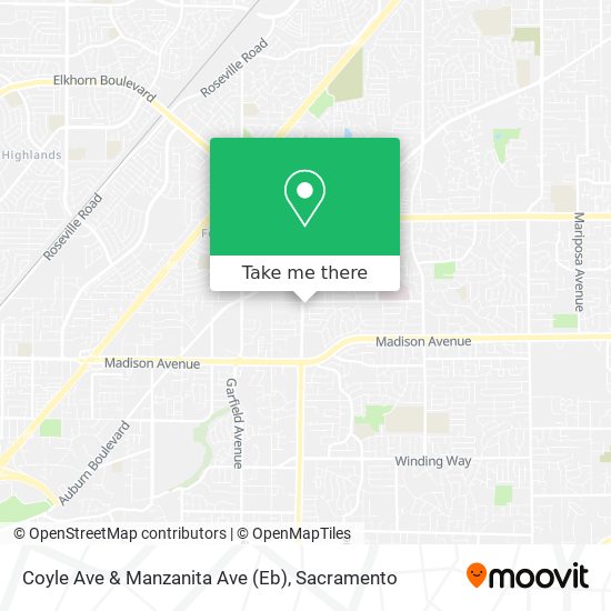 Coyle Ave & Manzanita Ave (Eb) map