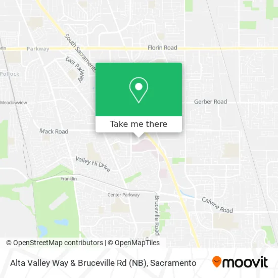 Alta Valley Way & Bruceville Rd (NB) map