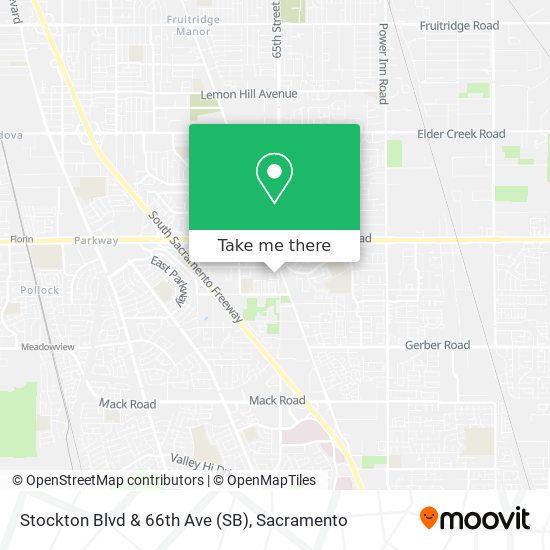 Stockton Blvd & 66th Ave (SB) map