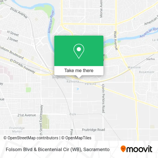 Mapa de Folsom Blvd & Bicentenial Cir (WB)