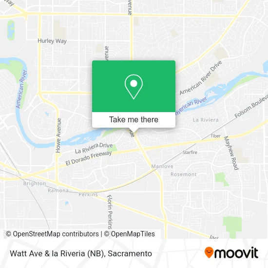 Mapa de Watt Ave & la Riveria (NB)