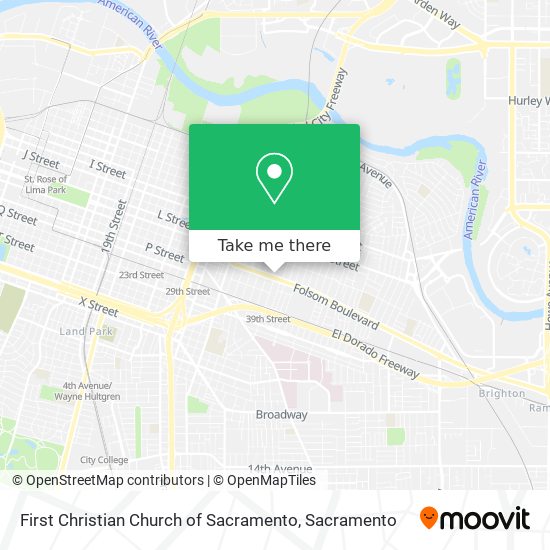 First Christian Church of Sacramento map