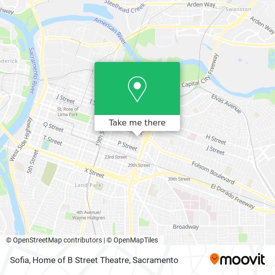 Sofia, Home of B Street Theatre map