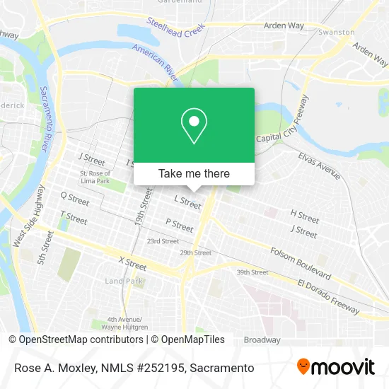 Mapa de Rose A. Moxley, NMLS #252195