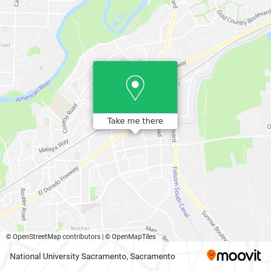 National University Sacramento map