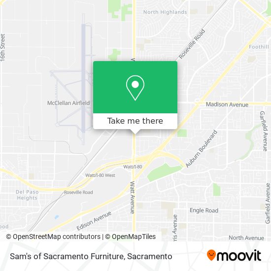 Sam's of Sacramento Furniture map