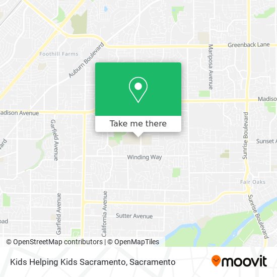 Kids Helping Kids Sacramento map