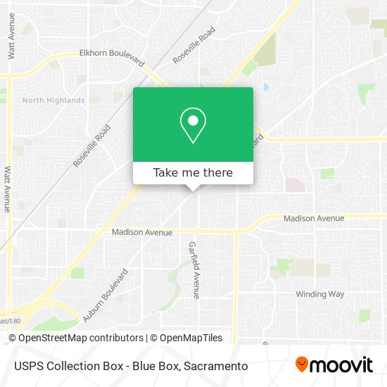 Mapa de USPS Collection Box - Blue Box