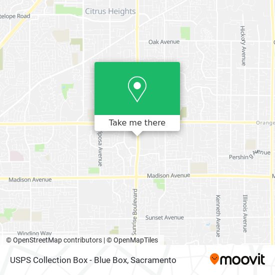 Mapa de USPS Collection Box - Blue Box