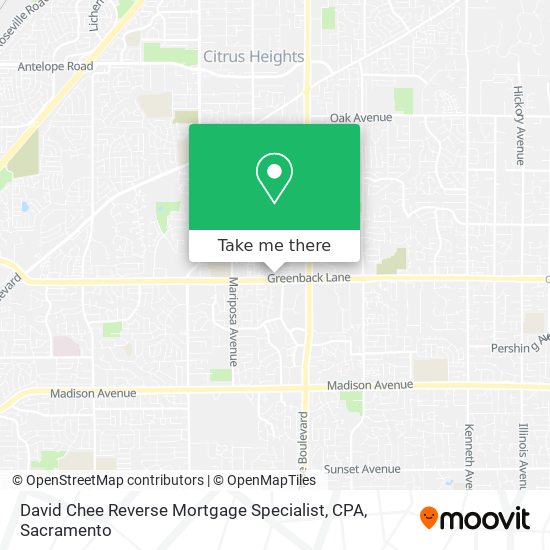 David Chee Reverse Mortgage Specialist, CPA map