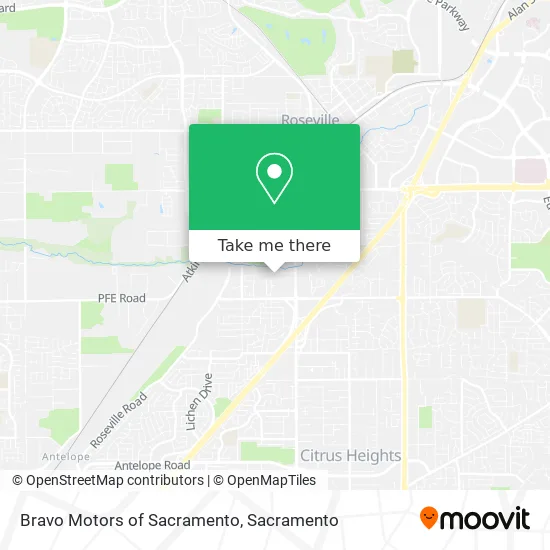 Bravo Motors of Sacramento map