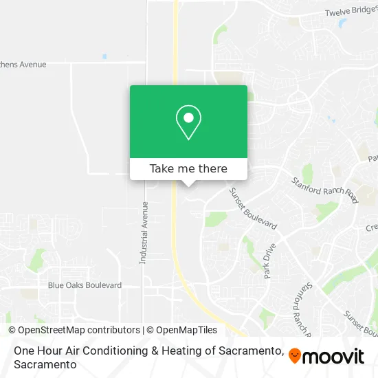 One Hour Air Conditioning & Heating of Sacramento map