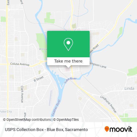 Mapa de USPS Collection Box - Blue Box