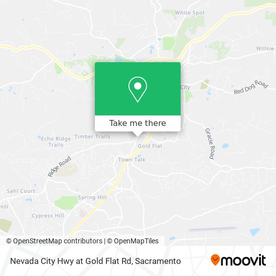 Nevada City Hwy at Gold Flat Rd map